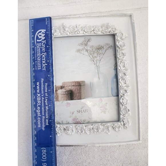 Shabby Chic Photo Frame 5 X 7 White Roses Vertical & Horizontal French Country - Picture 5 of 9
